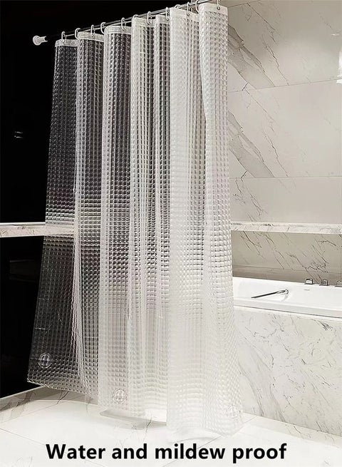 ستائر دش من مادة PEVA مقاومة للماء مكونة من قطعة واحدة لون شفاف 180 x 180 سنتيمتر