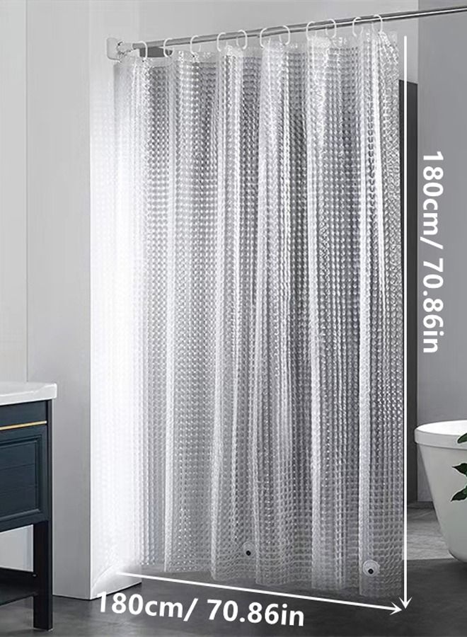 ستائر دش من مادة PEVA مقاومة للماء مكونة من قطعة واحدة لون شفاف 180 x 180 سنتيمتر