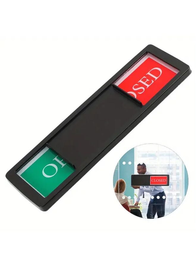 Black Magnetic Sliding Door Sign Open Closed Toilet Meeting Room Office Occupied Indicator - Image 2