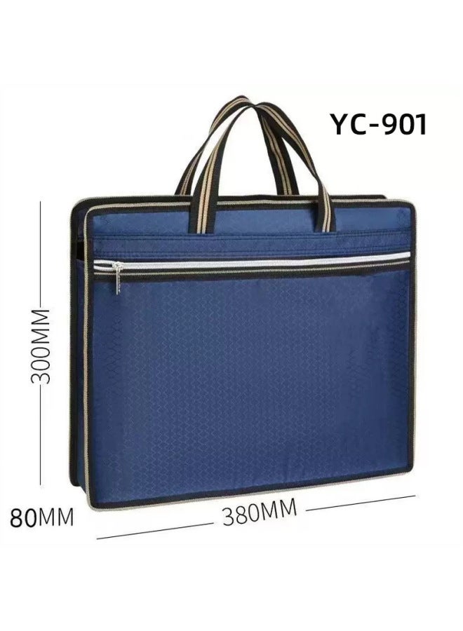 HELPS A4 Satchel Document Bag Customized Large-capacity Multi-functional Document Bag Oxford Cloth Double Zipper Information Conference Briefcase - Image 1