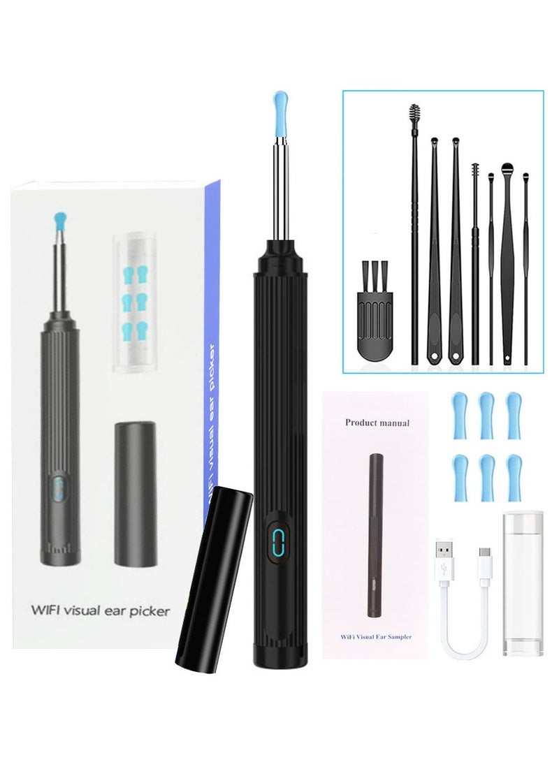 Ear Wax Removal - 2000w HD camera with Camera Earwax Remover Tool with 9 Pcs Ear Set - Earwax Removal Kit with Light -With 6 soft silicone ear spoons - Ear Cleaner for iOS & Android - Image 2