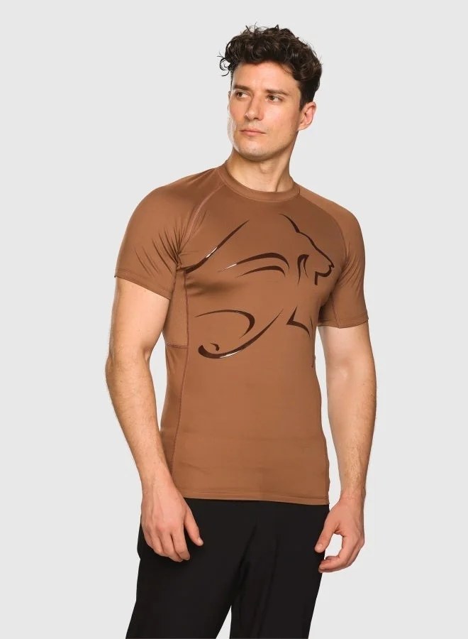 ماسلميند تيشيرت نصف كم بضغط ودعم عضلي، شبكي مسامي، خفيف الوزن، سريع الجفاف، مضاد للكهرباء الساكنة، مضاد للروائح، مضاد للميكروبات وقابل للتمدد بأربعة اتجاهات