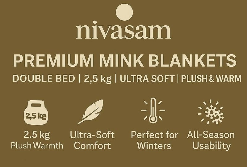 Nivasam Kreta Premium Double Bed Mink Blanket – 2.5 kg – Ultra Soft, Cozy & Warm Winter Blanket (Solid Camel) - Image 4