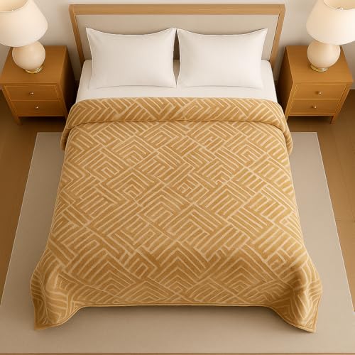 Nivasam Kreta Premium Double Bed Mink Blanket – 2.5 kg – Ultra Soft, Cozy & Warm Winter Blanket (Solid Camel) - Image 2