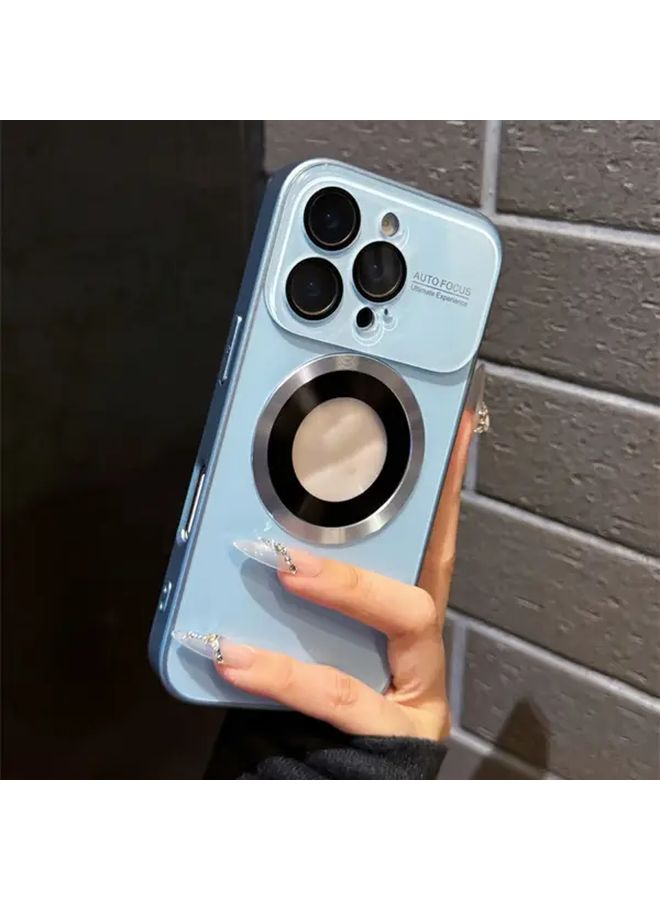 Purple Luxury Glass Camera Lens Case for iPhone 15 Plus Magnetic Charging Shockproof Hard Back - Image 2