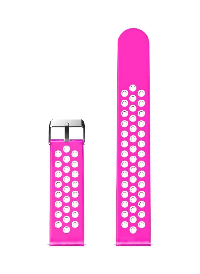 NIBEMINENT Replacement Silicone Band For Fitbit Versa 22millimeter Magenta/White - Image 2