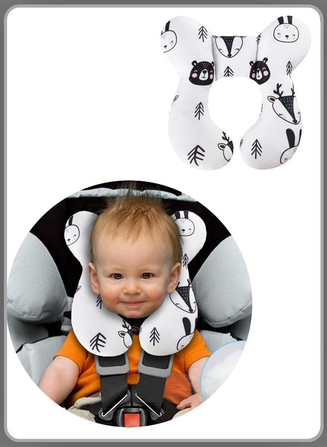 oldlaiben Baby Travel Pillow for Head and Neck Upgraded Baby Support Pillow Baby Neck Pillows for Car Seat Pushchair Travel (Bear) - Image 1