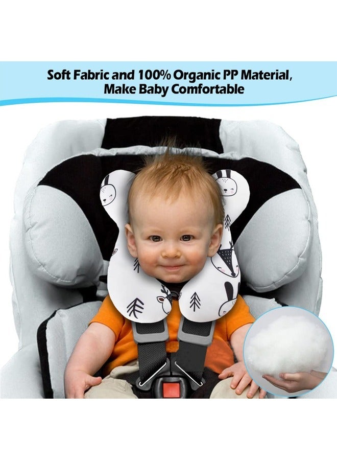 oldlaiben Baby Travel Pillow for Head and Neck Upgraded Baby Support Pillow Baby Neck Pillows for Car Seat Pushchair Travel (Bear) - Image 4