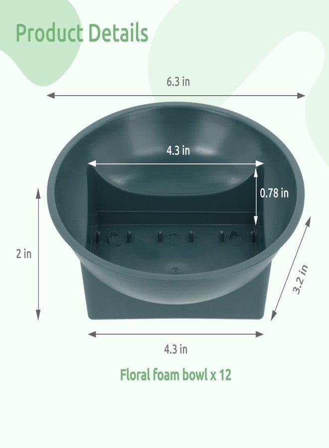 Lnrueg 12 Pcs Floral Supplies Green Bowls for Flower Arrangements, Floral Arrangements Bowls for Holiday Wedding Fresh Flower Decoration Supplies - Image 5