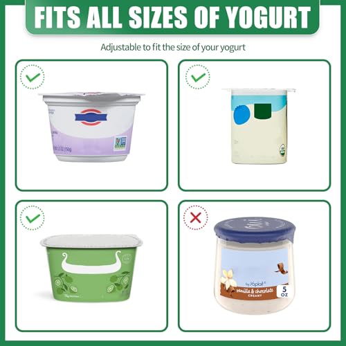 FUYITE 4 Pack Yogurt Organizer for Fridge, Yogurt Fridge Holder, Yogurt Holder with Adhesive Tapes for 3.75 Inch Yogurt, Yogurt Holder Tapes for Greek and Vegan Yogurt - Image 5