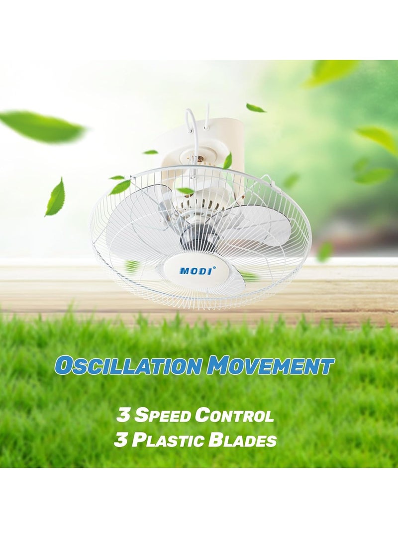 MODI White Cooling Fan with 3 Speed Choices 360 Degree Oscillating Fan for Home and Office - Image 2