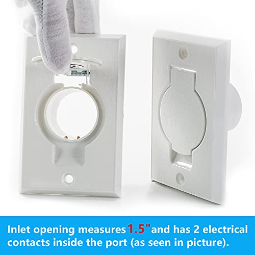 ANTOBLE Standard Central Vacuum Wall Inlet Valve Cover Plate for Beam Central Vac - White Round Door (2 Pack) - Image 3