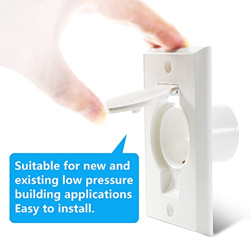 ANTOBLE Standard Central Vacuum Wall Inlet Valve Cover Plate for Beam Central Vac - White Round Door (2 Pack) - Image 5