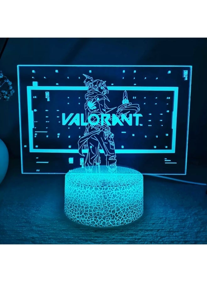 3D Optical Illusion LED Gaming Night Light 16 Colors RGB Acrylic Table Lamp with Remote Control & Touch Sensor for Bedroom Desk Decor - Image 1