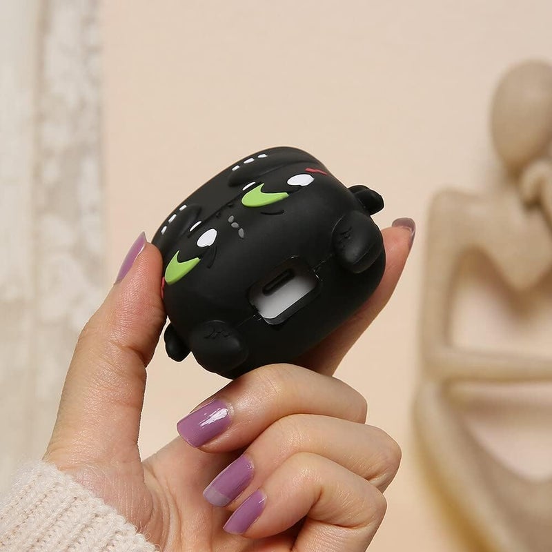 SKYCELL Charger Case Cover with Full Cable Protector 3D Cute Pattern Compatible for iPhone 16, 13, 15, 14 (Black 3D) 18W & 20W - Image 3