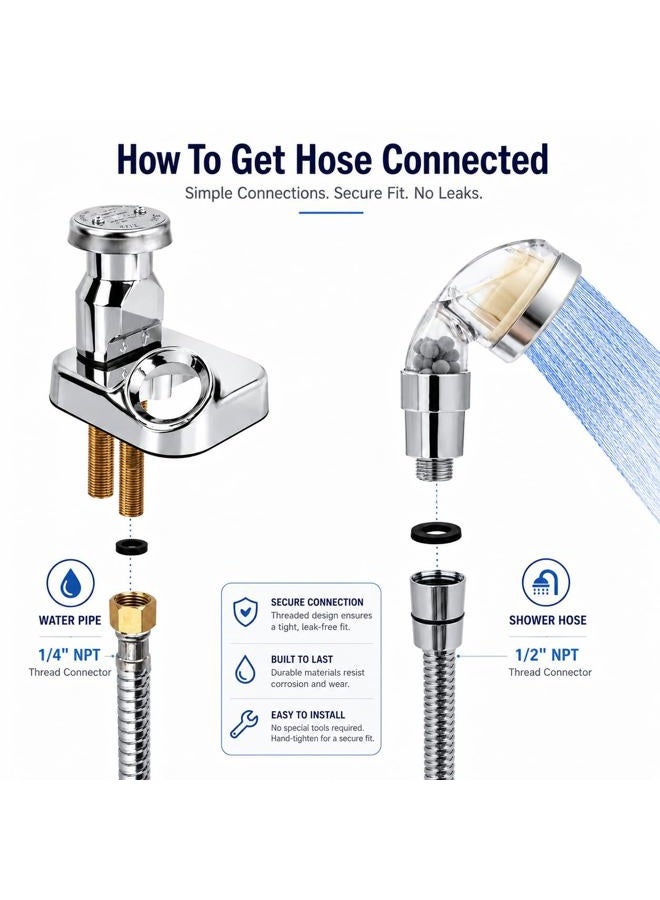 s socila Socila Professional Stainless Steel Shampoo Bowl Hose - 1/2" Thread Sprayer Head to 1/4" Thread Water Pipe for Barber Shop & Salon Sink Replacement Part for Faucet and Sprayer - Image 3
