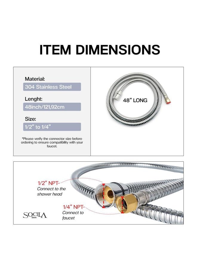 s socila Socila Professional Stainless Steel Shampoo Bowl Hose - 1/2" Thread Sprayer Head to 1/4" Thread Water Pipe for Barber Shop & Salon Sink Replacement Part for Faucet and Sprayer - Image 5