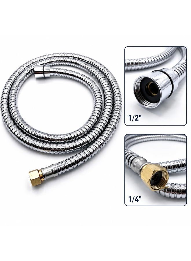 s socila Socila Professional Stainless Steel Shampoo Bowl Hose - 1/2" Thread Sprayer Head to 1/4" Thread Water Pipe for Barber Shop & Salon Sink Replacement Part for Faucet and Sprayer - Image 4