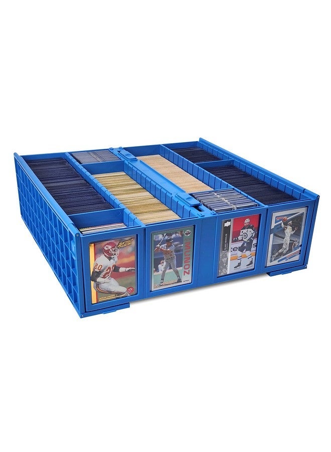BCW Collectible Card Bin - Blue | Holds 3200 Cards | Includes 4 Dividers | Storage for PokÃ©mon, MTG & Sports Cards - Image 1