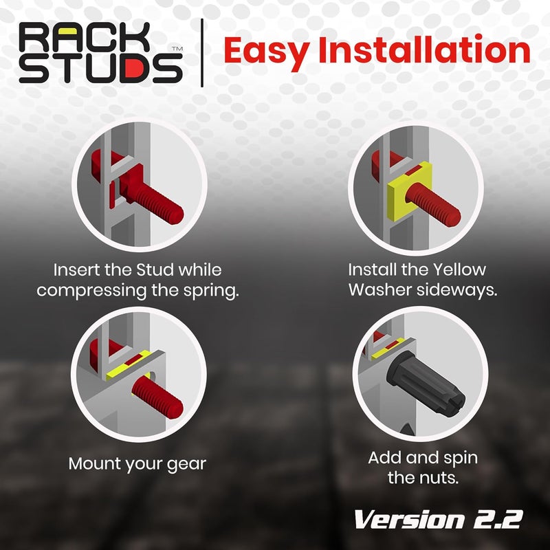 Rackstuds R100 Series II - Server Rack Screws 100 Pack | Cage Nut Replacement | Red 2.22mm/0.086" | A Faster, Easier Solution for Rack mounting Gear in 19" Racks with Square Punched Vertical Rails - Image 4