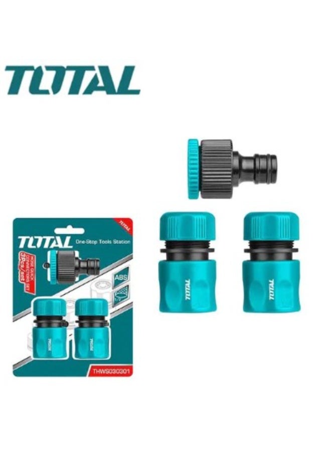 TOTAL Hose Quick Connectors Set – 1/2" Garden Hose Coupling, 3-Piece Durable Connector Set for Watering, Irrigation & Outdoor Use - Image 2