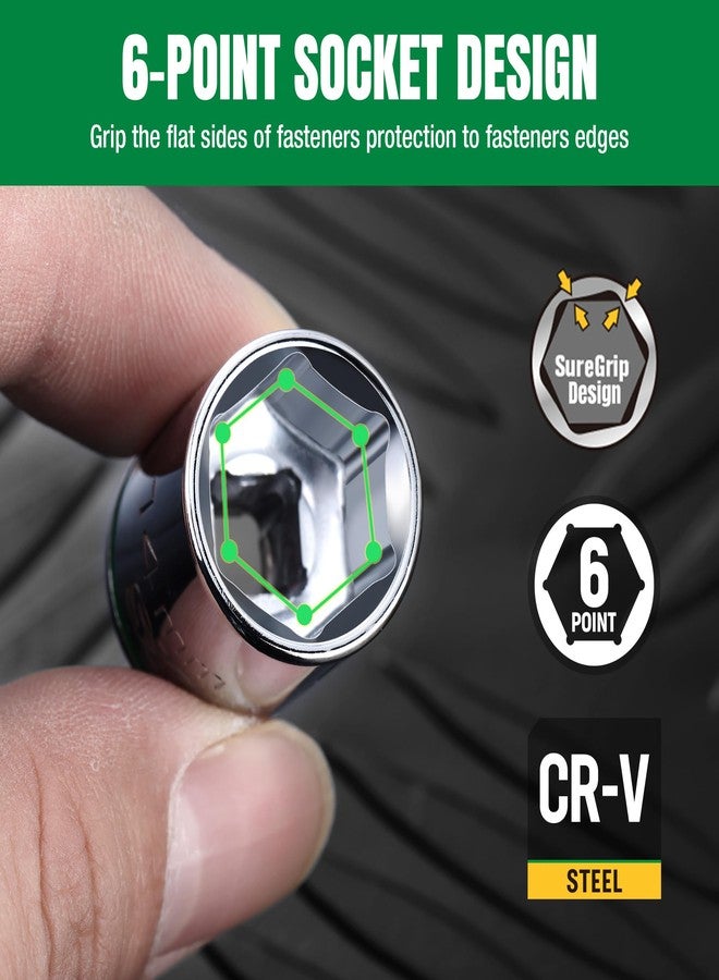 اس كي كي مجموعة مقابس SK مقاس 3/8 بوصة، مقابس مترية، 13 قطعة 8-20 مم، لمسة نهائية SuperKrome، هيكل CR-V فاخر، مع منظم مقابس من الألومنيوم - Image 4