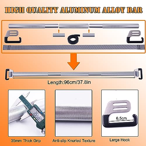 J Bryant Fitness Resistance Band Exercise Bar Full Body Workout Home Gym Equipment Large Hook 378in Metal Bar - Image 3
