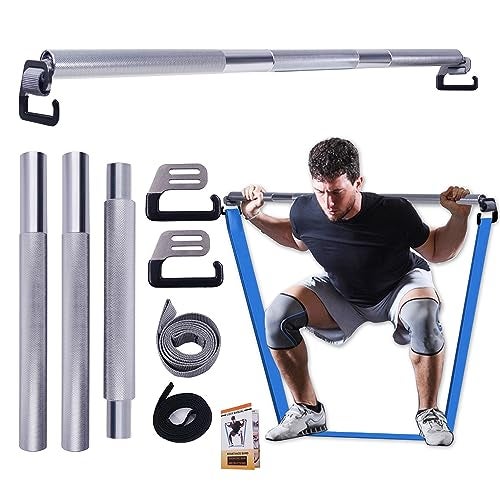 J Bryant Fitness Resistance Band Exercise Bar Full Body Workout Home Gym Equipment Large Hook 378in Metal Bar - Image 1