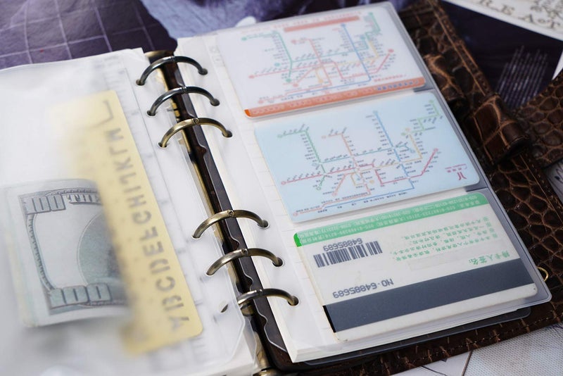 Moterm 2 PCs Page Lifter(Transparent Separator), 1 PC Bookmark Ruler, 1 PC PVC Storage Card Holder and 1 PC Zipper Bag for Personal Planner - Image 4