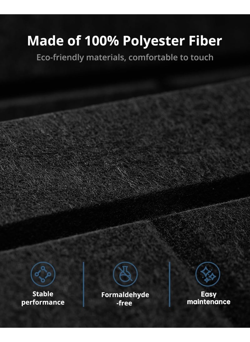 XiuWoo Soundproof Wall Panels,Soundproof Panels for Wall, 12 Pack High Density Acoustic Panel Sound Absorbing Self-Adhesive, Acoustic Wall Panels for Door Ceiling, 30*30cm Black - Image 3