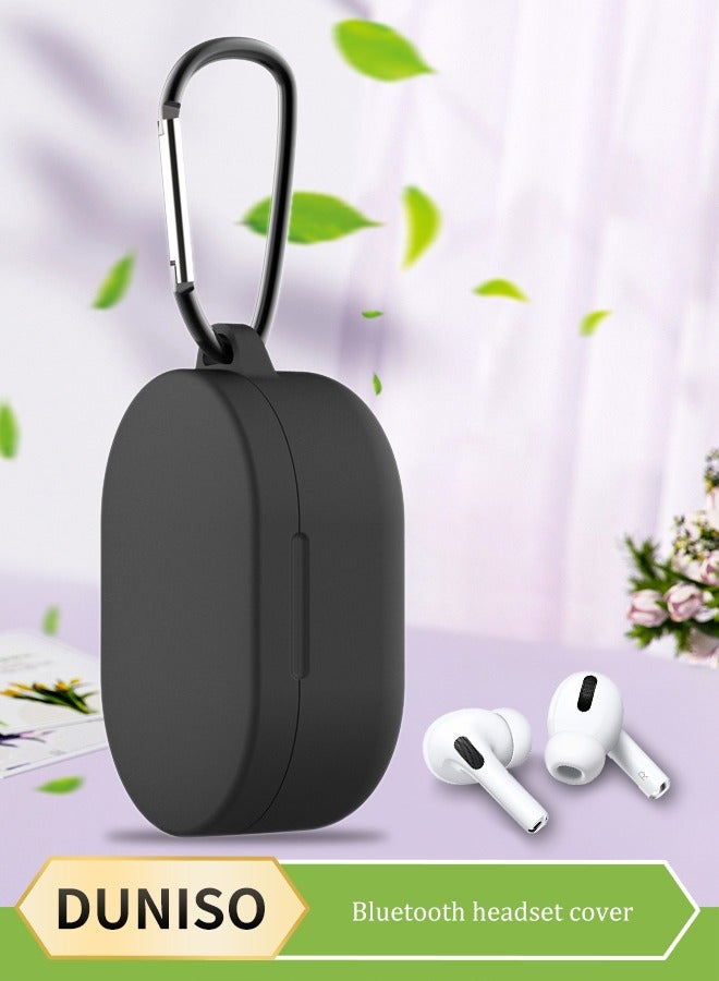 DUNISO Silicone Case for Xiaomi AirDots, Ultra Slim Anti-Scratch Anti-Lost Protective Earbuds Case Lightweight Washable Sumdge-Proof Earphone Skin Cover with Carabiner for Xiaomi AirDots - Image 1