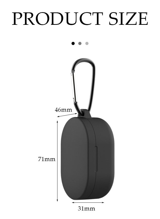 DUNISO Silicone Case for Xiaomi AirDots, Ultra Slim Anti-Scratch Anti-Lost Protective Earbuds Case Lightweight Washable Sumdge-Proof Earphone Skin Cover with Carabiner for Xiaomi AirDots - Image 4