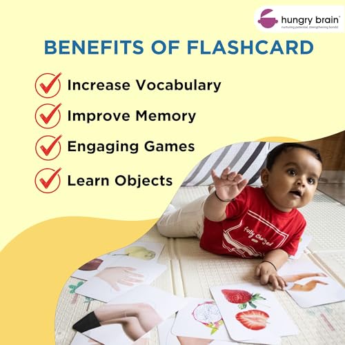 Hungry Brain Fruits Flash Cards for Toddlers | 24 Double-Sided Real Picture Learning Cards | Educational Toys for Kids Ages 1–4 | Preschool & Montessori Learning Gift - Image 4