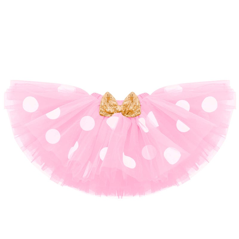 IMEKIS Toddler Baby Girl Second 2nd Birthday Cake Smash Outfit Infant Girl 1st Birthday Romper Tutu Skirt 3D Ear Mouse Headband Clothes Set Playwear Bodysuit Mouse Pink - Two - Image 3