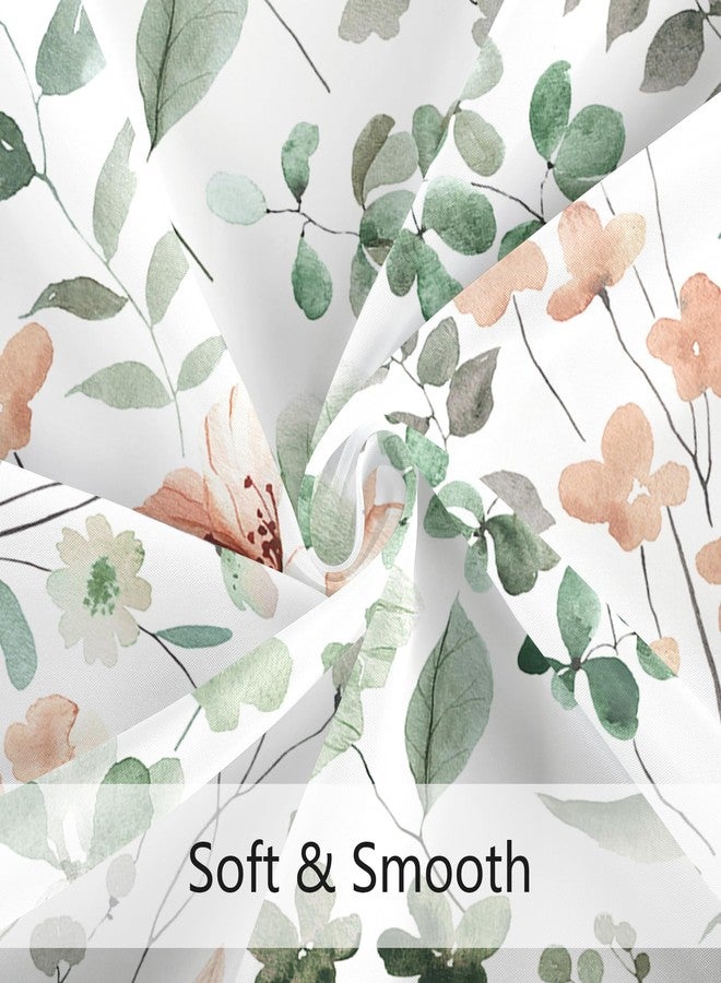 MAYZUS Cute Floral Shower Curtain, Sage Green Flower Fabric Shower Curtains for Bathroom, Spring Summer Wildflower Butterfly Cloth Shower Curtain Set with Hooks, 72x72 - Image 5
