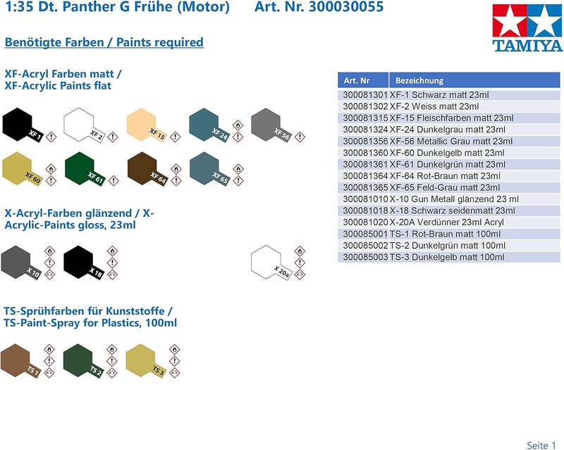 Tamiya 1/35 Scale German Army Panther G Initial Motorized Plastic Model Kit - Image 3