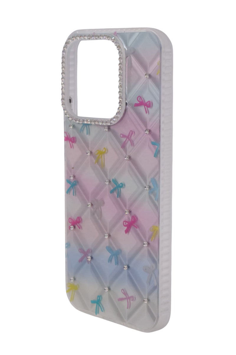 CFS TPU Bows Printed Back Cover Case with Rhinestone Camera Border For HONOR X8C - Multicolor - Image 2