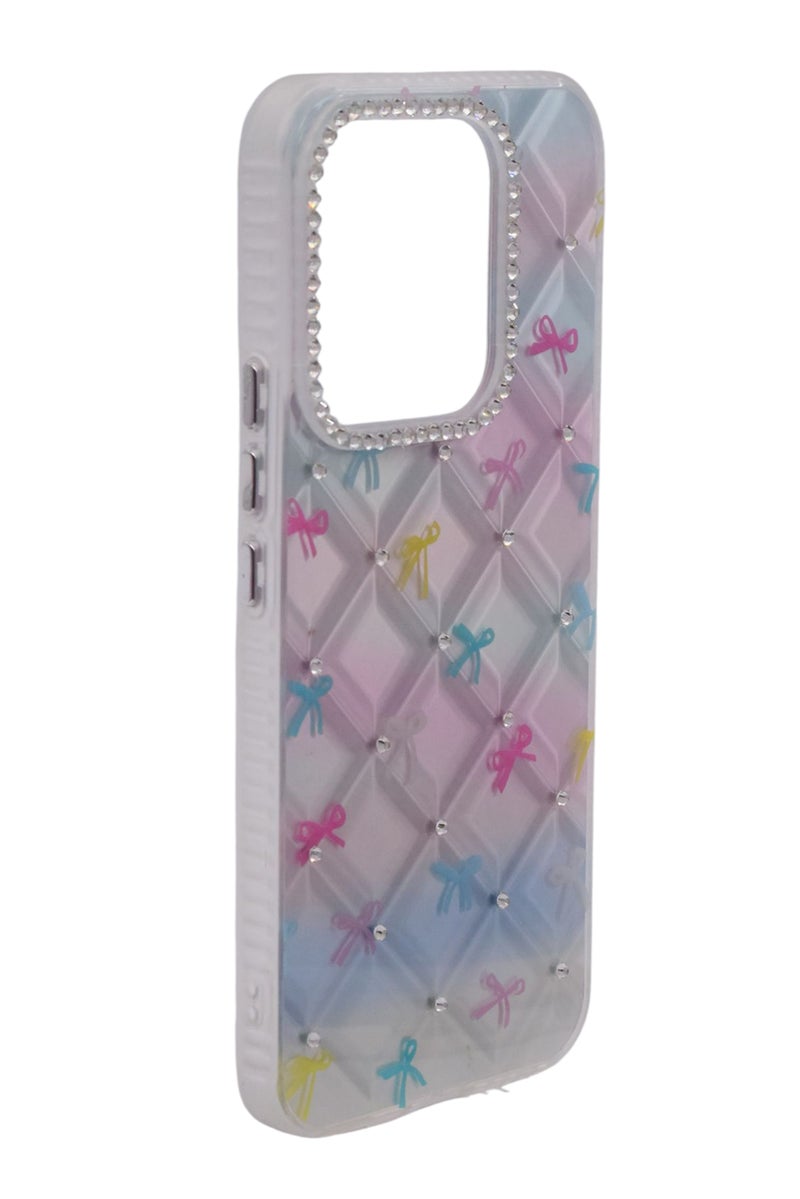 CFS TPU Bows Printed Back Cover Case with Rhinestone Camera Border For HONOR X8C - Multicolor - Image 3