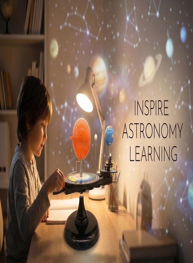 HAOXIN English Solar System Sun Earth Moon Orbital Model, Educational Planetarium Project Kit for Science Astronomy Teaching, Earth Moon Sun Rotation Model for Kids - Image 3