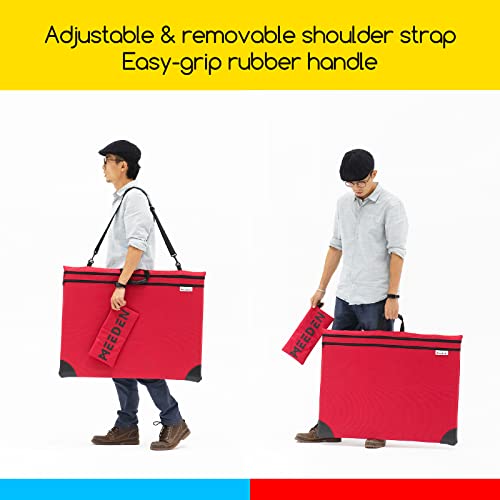 MEEDEN Soft Art Portfolio Bag: 24 X 31 Inch Light Weight Portfolio Canvas Case with Detachable Shoulder Strap -Waterproof 600D Oxford Carrying Storage Case for Canvas, Artwork, Sketching - Red - Image 2
