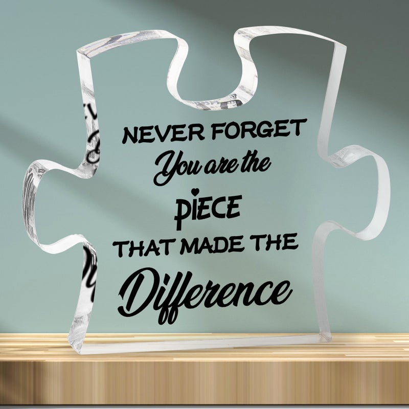 Merclix Leaving Gifts for Colleagues Women Friend Puzzle Piece Acrylic Plaque Teacher Leaving Gifts for Women Thank You Gifts for Colleagues Nurses Retirement Gifts for Women Men