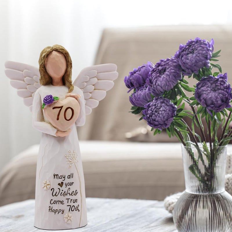AcowSpt 70th Birthday Gifts for Women, Meaningful 70th Birthday Gifts, Sculpted Hand-Painted Figurine - Image 2
