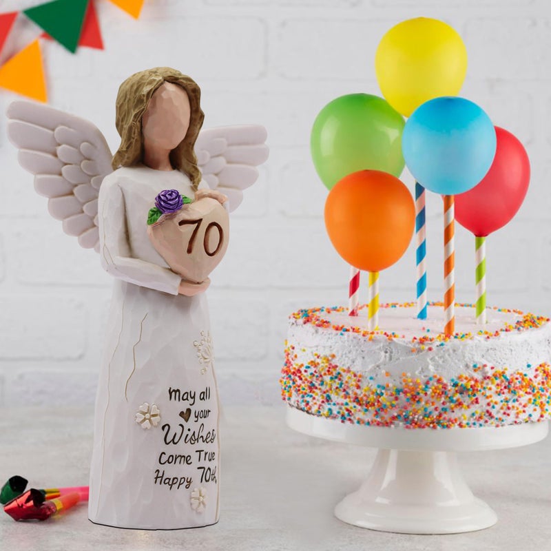 AcowSpt 70th Birthday Gifts for Women, Meaningful 70th Birthday Gifts, Sculpted Hand-Painted Figurine - Image 3