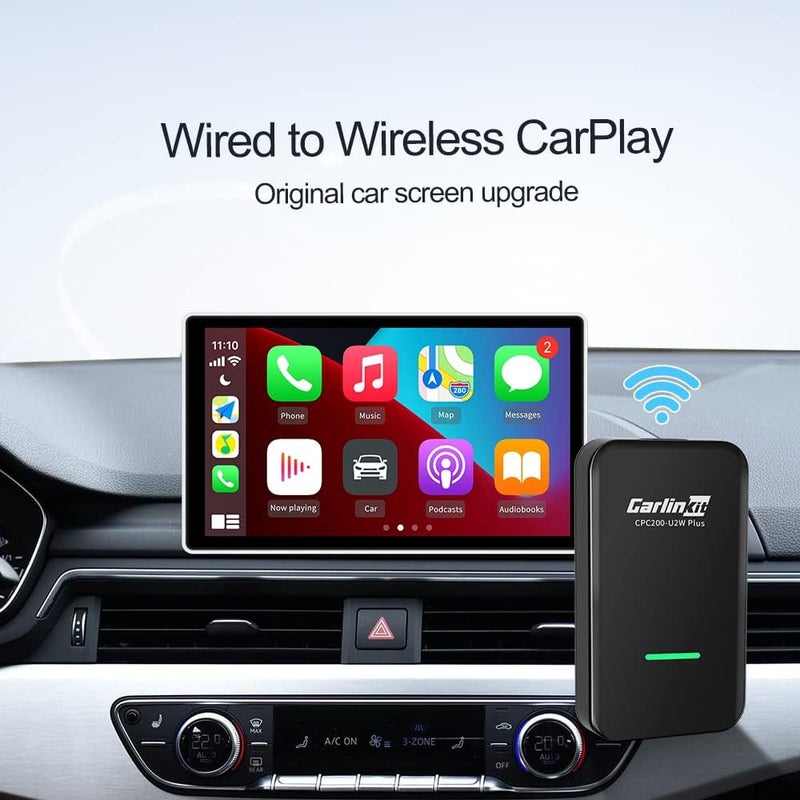 كار لينكيت محول Carlinkit كاربلاي لاسلكي 2024، 3.0 من سلكي إلى لاسلكي Apple CarPlay، اتصال مستقر وأسرع، متوافق مع سيارات كاربلاي السلكية المصنعية - Image 1
