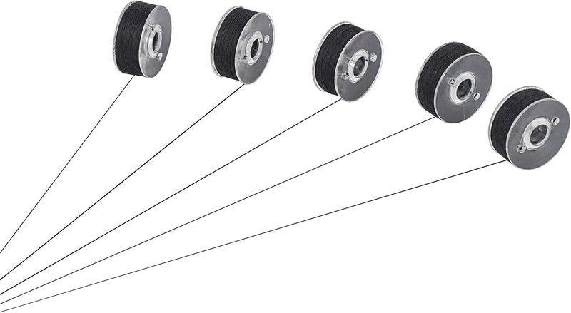 simthread 144 Prewound Bobbin Thread Size L 90WT (SA155 60S/2) for Husqvarna Viking pfaff Creative Vision Embroidery Machines Plastic Side - Black - Image 2