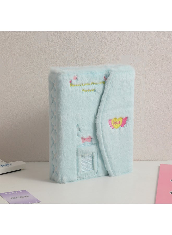 Hisocute Style Embroidered Plush Album Polaroid Three-inch Small Card Storage Book Star Aidou Album Card Collection Card Book - Image 1