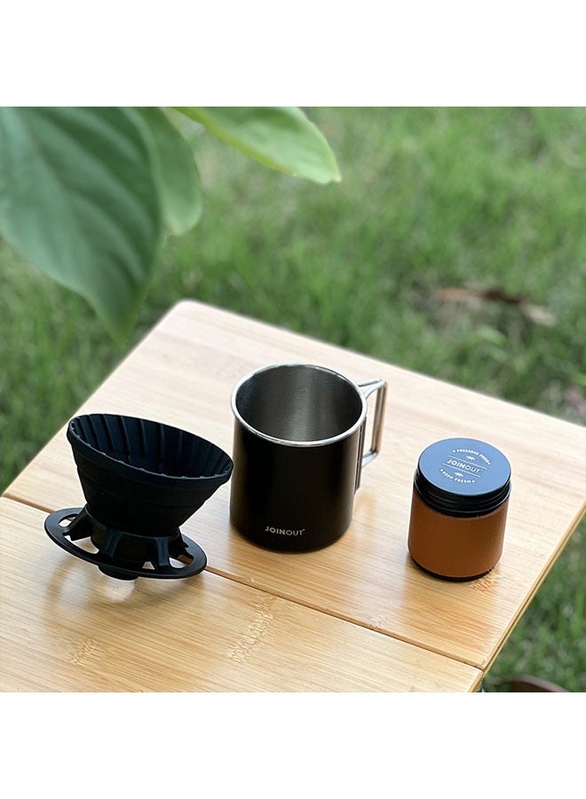 JOINOUT Travel Pour-over Coffee Set Outdoor Car Camping Portable V60 Silicone Filter Cup Pour-over Coffee Starter Combo Gift Box Set - Image 5
