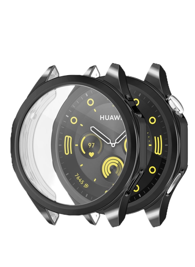 Generic Case Compatible with Huawei Watch GT4 46MM Case All-Around Screen Protector Watch Soft TPU Shockproof Cover Slim Guard Thin Bumper Shell Protector (Black)  - Image 2