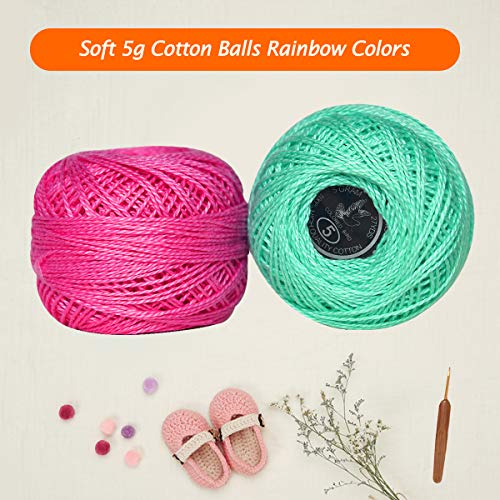 colored bird Crochet Thread Cotton Yarn Threads Balls 35 Balls Popular Rainbow Colors of Size 5 Crochet Thread 100% Long Staple Cotton Mercerized Cotton - Image 5