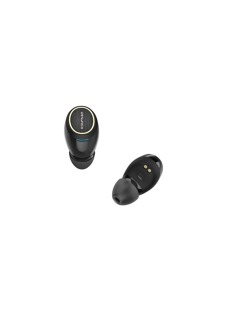 AWEI True Wireless Active Noise Cancellation Earbuds with Charging Case and Digital Display Black Colour - Image 4